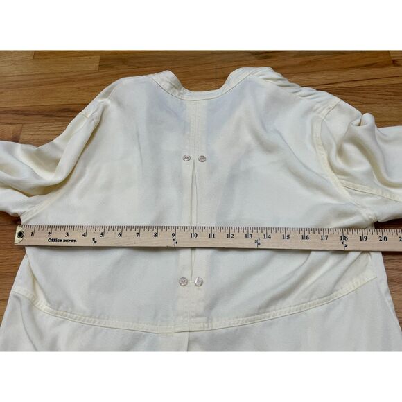 J. Jill Women's M Yellow Top Lyocell Blouse Vented Peter Pan Collar Front Button - Picture 8 of 8